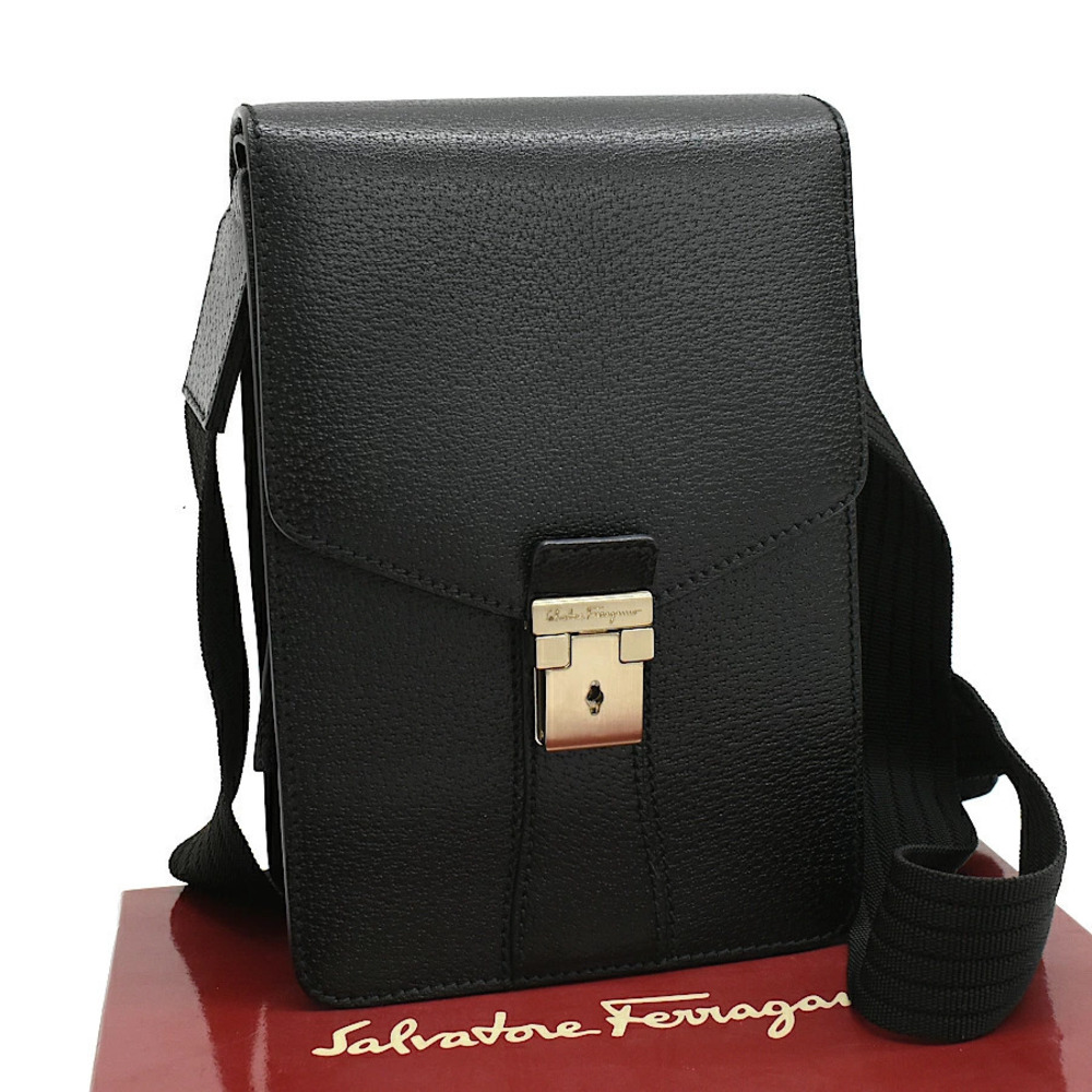 Salvatore Ferragamo Shoulder Bag Leather Black